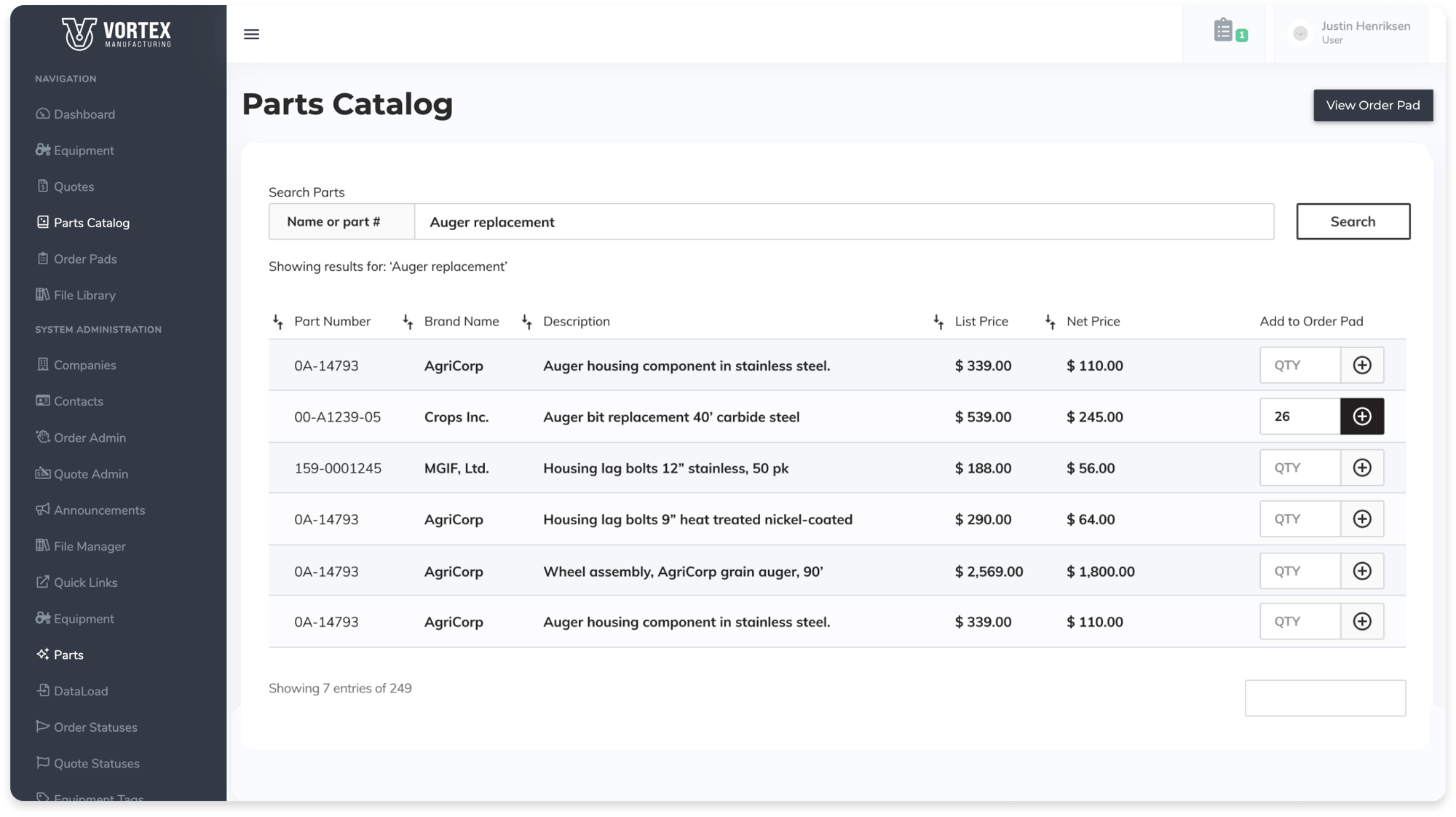 Portal - Parts Catalog